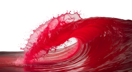Red Liquid Splash Wave - 3D Wine or Juice Flow, Dynamic Fluid Motion, Abstract Crimson Wave