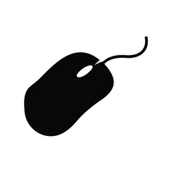 Illustration of a classic computer mouse with a wire connection device