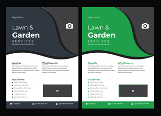 lawn care flyer design template. landscaping and gardening lawn care service flyer, poster, leaflet design lawn care garden or landscaping services Tree and gardening service poster leaflet design Th
