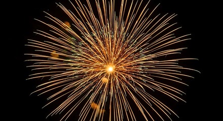 Explosive Golden Fireworks Burst