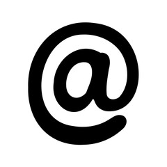 Black at Symbol on a White Background Represents Email Communication
