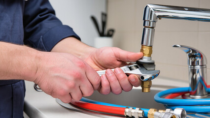 plumber fixing sink