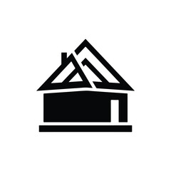 House Construction or Roofing Icon - Vector Art on White Background