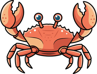 Cute cartoon crab vector illustration kawaii ocean animal icon