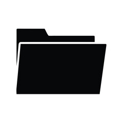 Simple Solid Black Folder Icon Illustration for Computer and Organizational Use