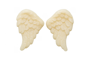 Angel wings chocolate candy decoration on transparent background