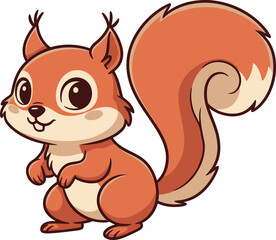 Cute cartoon squirrel vector illustration adorable red squirrel character for kids wildlife nature designs