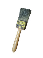 old paint brush isolated on white background.
