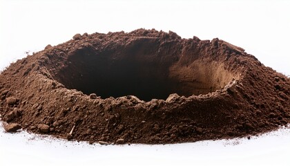 hole in ground isolated deep earth nature land surface texture dig pit burrow soil
