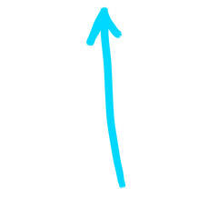 Blue Hand-Drawn Arrow Pointing Up – Growth and Success Brush Style
