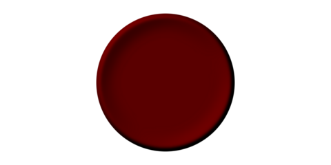 A three-dimensional dark red circular button or sphere isolated on a plain white background.