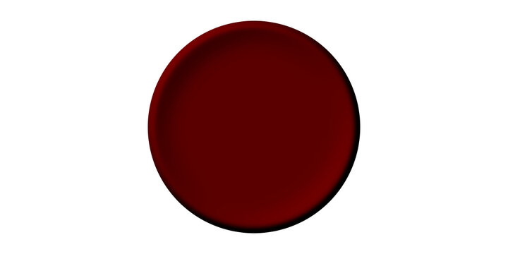 A three-dimensional dark red circular button or sphere isolated on a plain white background.