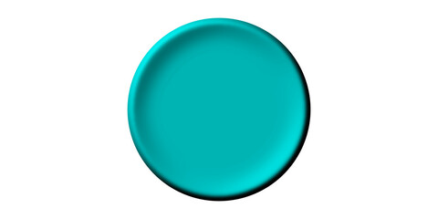 A single turquoise circular plate with a raised edge, isolated on a white background.