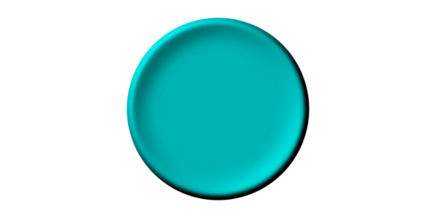 A single turquoise circular plate with a raised edge, isolated on a white background.
