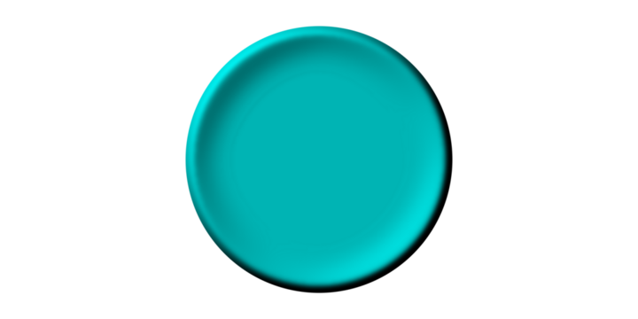 A single turquoise circular plate with a raised edge, isolated on a white background.
