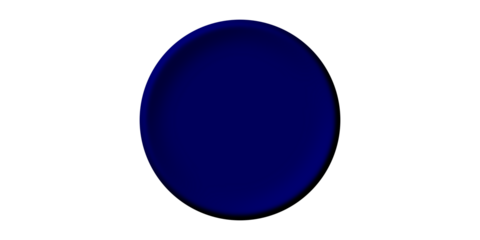 Three-dimensional dark blue circle with subtle shading on a white background.