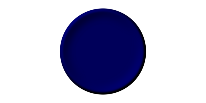 Three-dimensional dark blue circle with subtle shading on a white background.