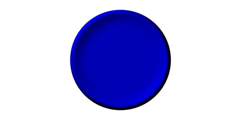 A simple, solid blue circle with a subtle 3D effect on a clean white background.