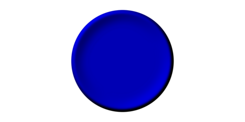 A simple, solid blue circle with a subtle 3D effect on a clean white background.