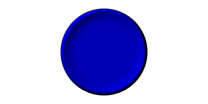 A simple, solid blue circle with a subtle 3D effect on a clean white background.