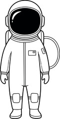Simple line drawing of an astronaut in a spacesuit