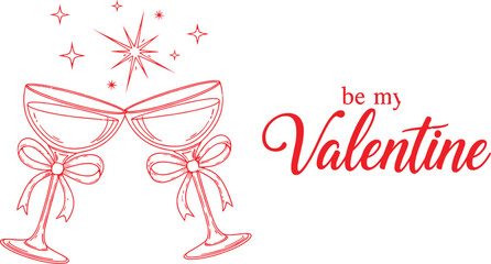 Elegant valentine s day toast with be my valentine message