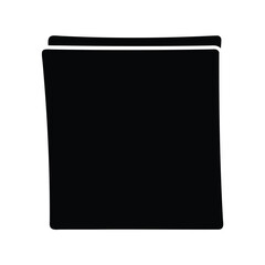 Black silhouette of closed folder with white outline on a white background