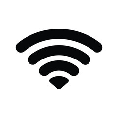 Simple black wifi symbol on a white background for web and apps