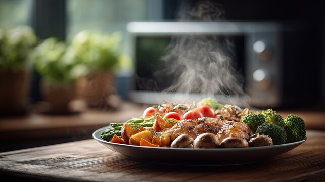 Quick microwave recipes realistic close-up photography of food