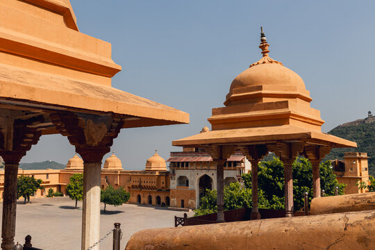 Amber Fort Upper Terrace View &ndash; Domes and Courtyard Architecture 
