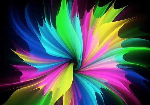 Vibrant light spectrum explosion emanating from a central focal point