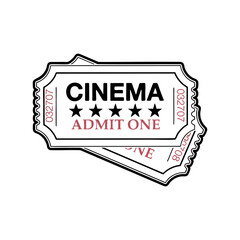 Movie Ticket Cinema Entrance Svg, Admit One Ticket Clipart, Film Theater Icon, Cinema Pass Design, Svg Files for Cricut