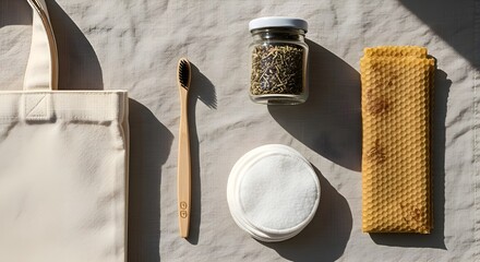 Zero Waste Essential Kit: Natural Bamboo and Beeswax Products.