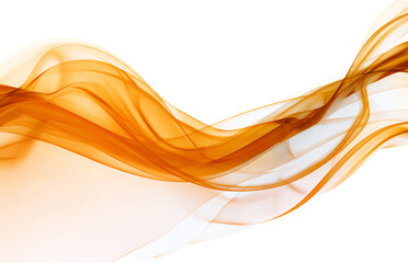 Naklejka premium Orange Smoke Waves Flowing isolated on a transparent background