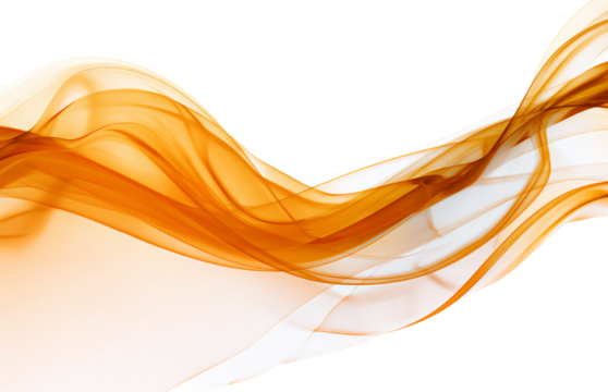 Orange Smoke Waves Flowing isolated on a transparent background - Powered by Adobe