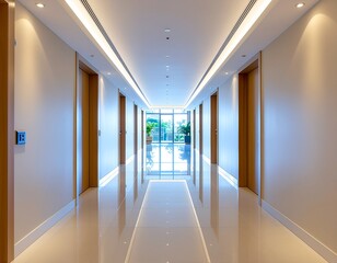 Architectural Hallway With Symmetry