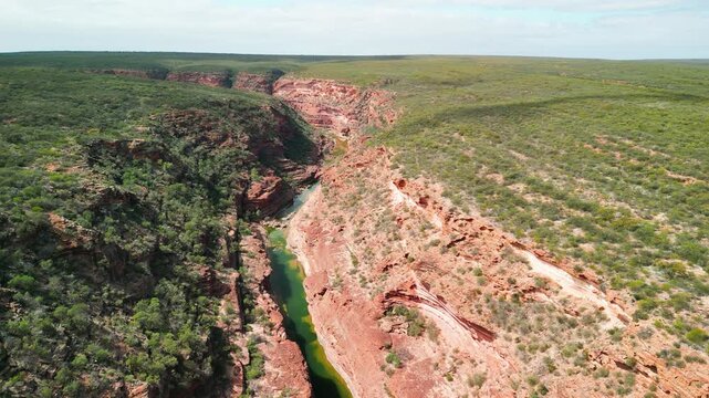 Breathtaking aerial perspective of Z Bend, a unique canyon feature in Kalbarri National Park
