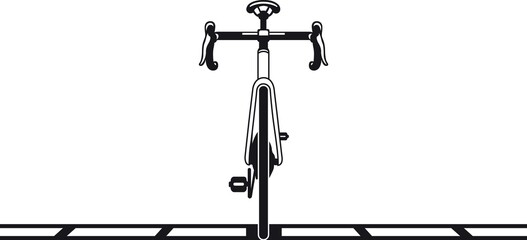 Illustration of Black and White Bicycle Isolated on Transparency Bicycle Cycling Commute Exercise Fitness Front Transportation Vehicle