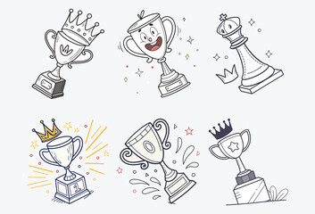 Success and Victory Doodle Icons | Hand-Drawn Achievement Set