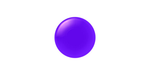 A single glossy purple sphere with a light reflection, isolated on a plain white background.