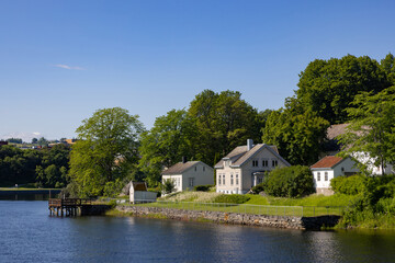 Trondheim - Landchaftsidylle an der Nidelva 