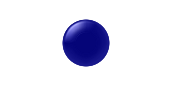 A single glossy blue sphere with a light reflection isolated on a white background.