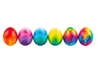 Easter eggs with colorful marble patterns