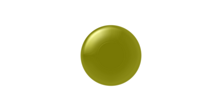 A single glossy olive green sphere with a smooth, reflective surface isolated on a white background. - Powered by Adobe