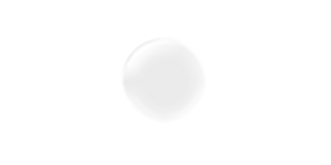 A single clear, glossy drop of a transparent liquid, like water or cosmetic serum, isolated on a plain white background.