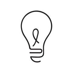 Simple lightbulb line art icon representing idea and innovation