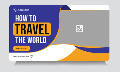 Video tutorial thumbnail banner design for travel tips, adventure tips and tricks banner design, tour and travel banner, editable vector eps 10 file format