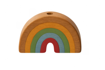 Wooden rainbow stacking toy game for children