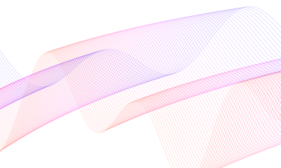 Abstract Transparent Waves Gradient Lines with Grid Pattern in Vibrant Red, Pink, and Blue