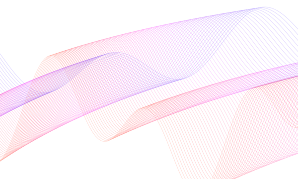 Abstract Transparent Waves Gradient Lines with Grid Pattern in Vibrant Red, Pink, and Blue